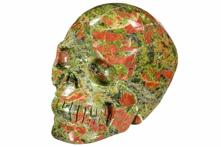 Carved, Unakite Skull - South Africa #108768